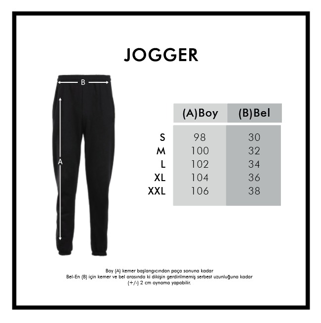 Jogger beden tablosu