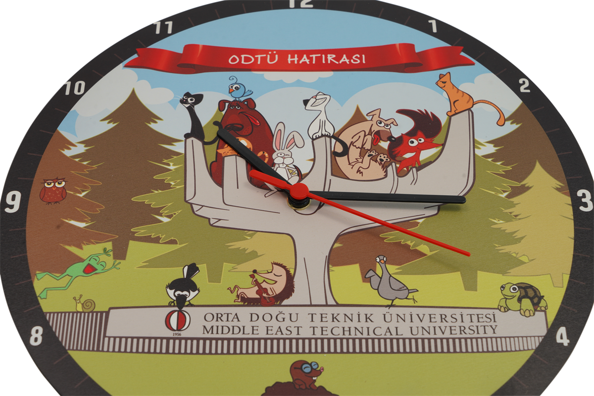 Hayvanlar Temalı Ahşap Saat