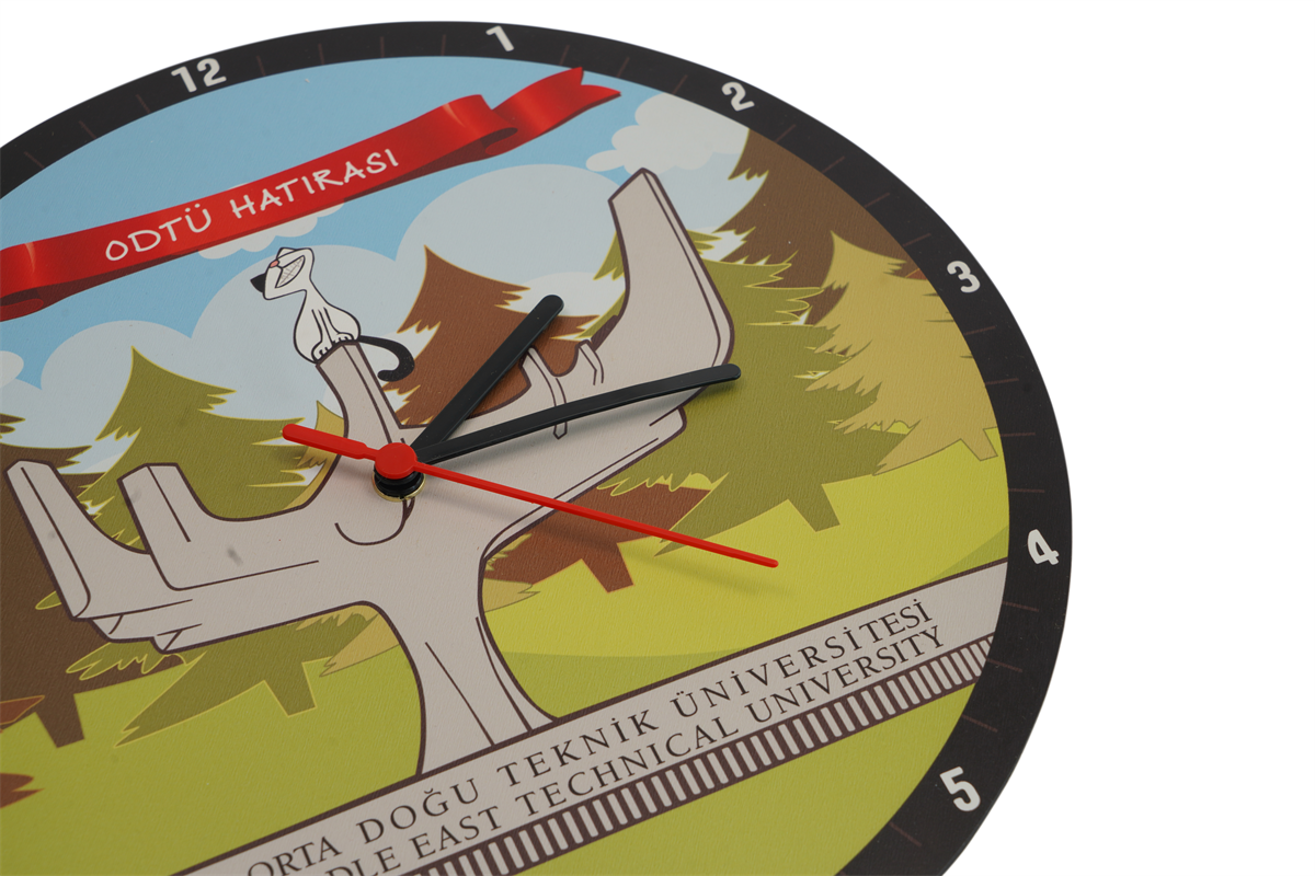 Kedi Temalı Ahşap Saat